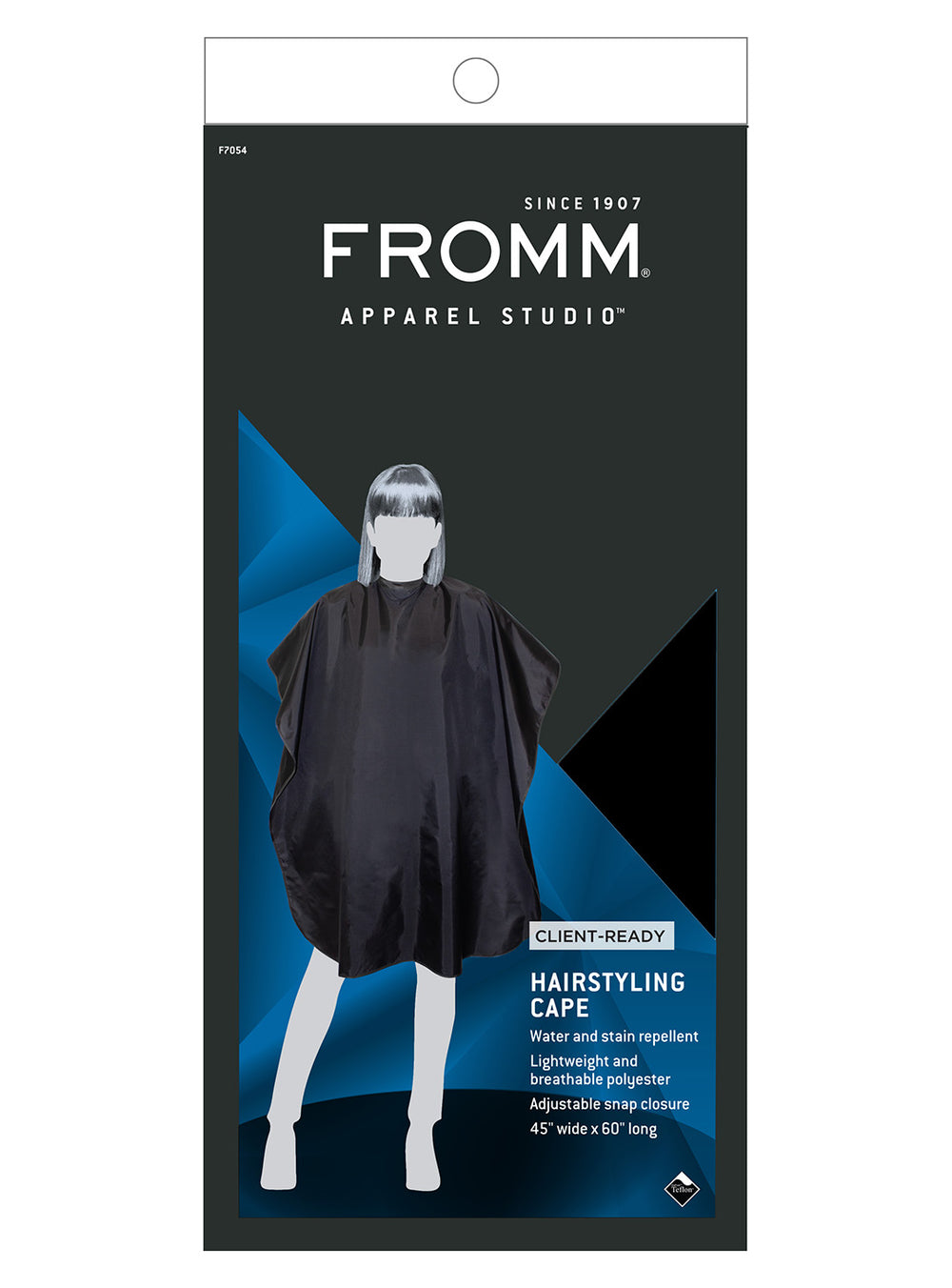 Fromm Apparel Studio Hairstyling Cape Black Water Repelant